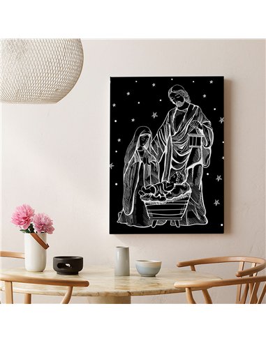 Cuadro nacimiento 35x50cm lienzografía canvas navideño