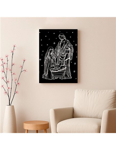 Cuadro nacimiento 35x50cm lienzografía canvas navideño