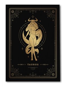 Cuadro Tauro 35x50cm lienzografía canvas dorado mágico