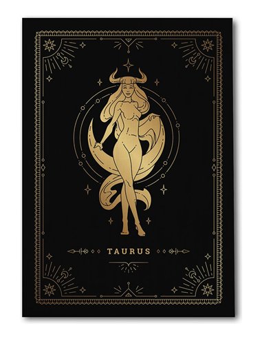 Cuadro Tauro 35x50cm lienzografía canvas dorado mágico