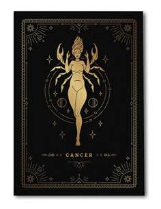 Cuadro Cancer 35x50cm lienzografía canvas dorado mágico