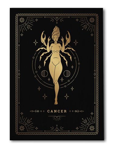 Cuadro Cancer 35x50cm lienzografía canvas dorado mágico
