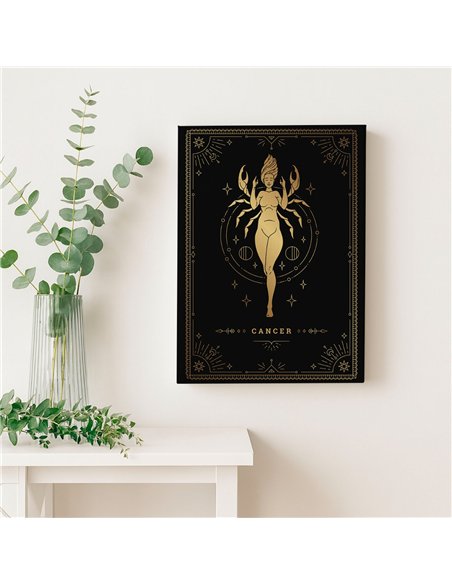 Cuadro Cancer 35x50cm lienzografía canvas dorado mágico