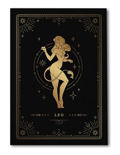 Cuadro Leo 35x50cm lienzografía canvas dorado mágico