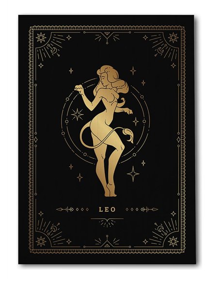 Cuadro Leo 35x50cm lienzografía canvas dorado mágico