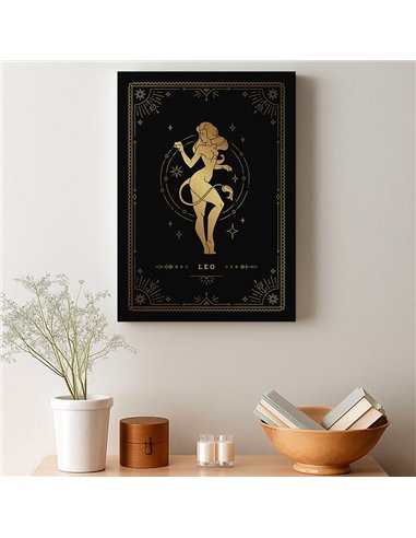 Cuadro Leo 35x50cm lienzografía canvas dorado mágico