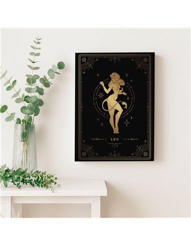 Cuadro Leo 35x50cm lienzografía canvas dorado mágico