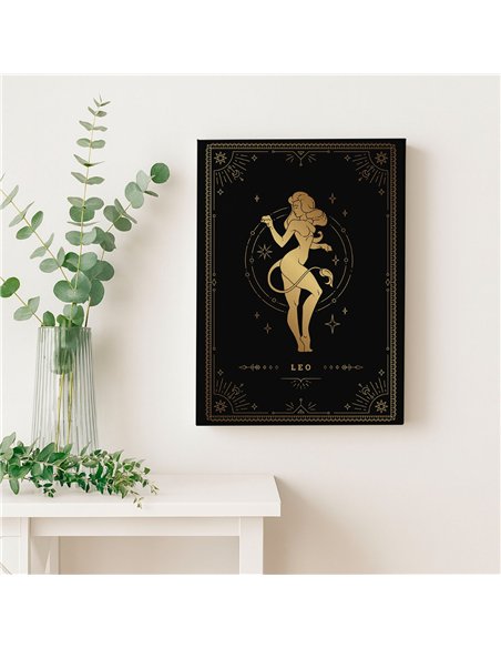 Cuadro Leo 35x50cm lienzografía canvas dorado mágico