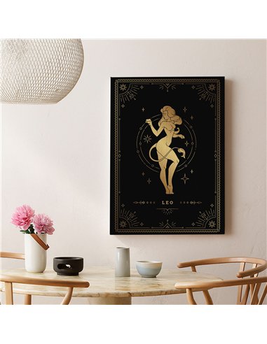 Cuadro Leo 35x50cm lienzografía canvas dorado mágico