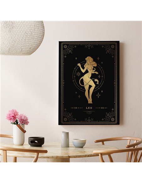 Cuadro Leo 35x50cm lienzografía canvas dorado mágico