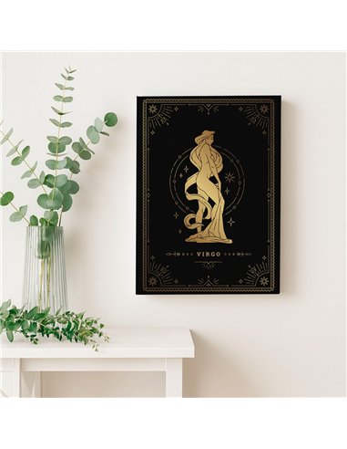 Cuadro Virgo 35x50cm lienzografía canvas dorado mágico