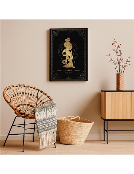 Cuadro Virgo 35x50cm lienzografía canvas dorado mágico