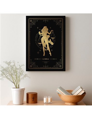 Cuadro Libra 35x50cm lienzografía canvas dorado mágico