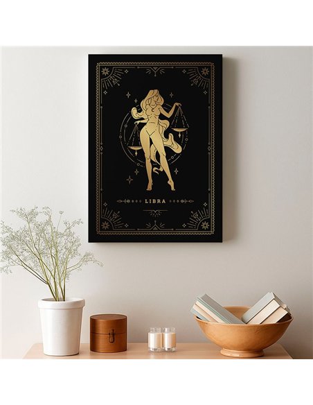 Cuadro Libra 35x50cm lienzografía canvas dorado mágico