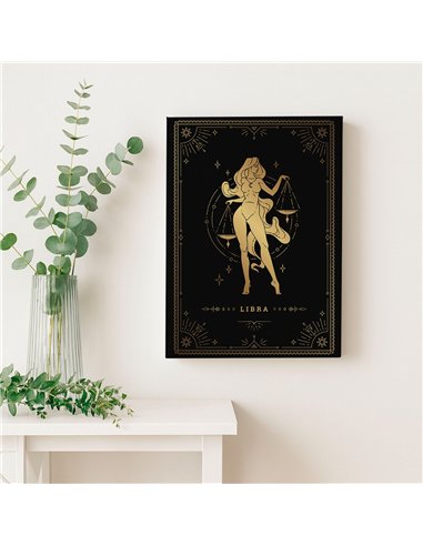 Cuadro Libra 35x50cm lienzografía canvas dorado mágico