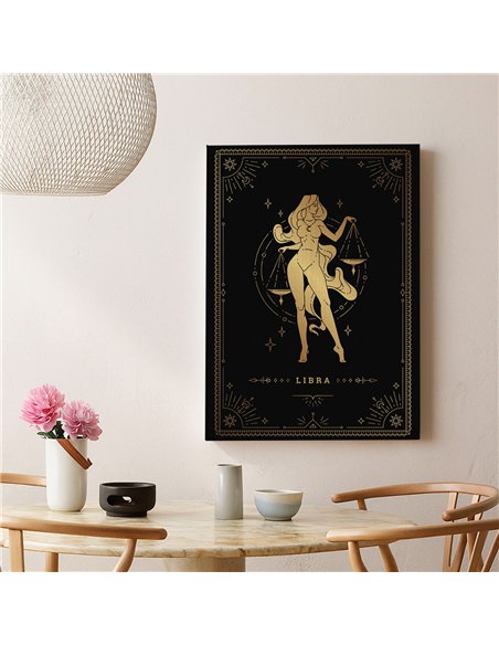 Cuadro Libra 35x50cm lienzografía canvas dorado mágico