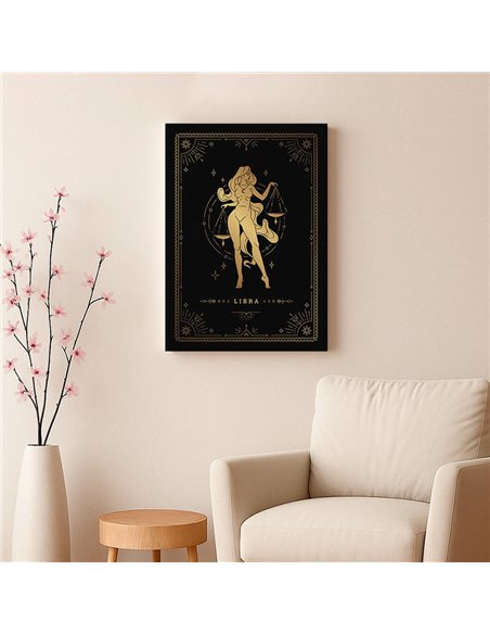 Cuadro Libra 35x50cm lienzografía canvas dorado mágico