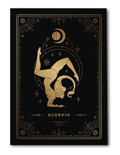 Cuadro Scorpio 35x50cm lienzografía canvas dorado mágico