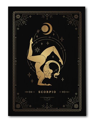 Cuadro Scorpio 35x50cm lienzografía canvas dorado mágico