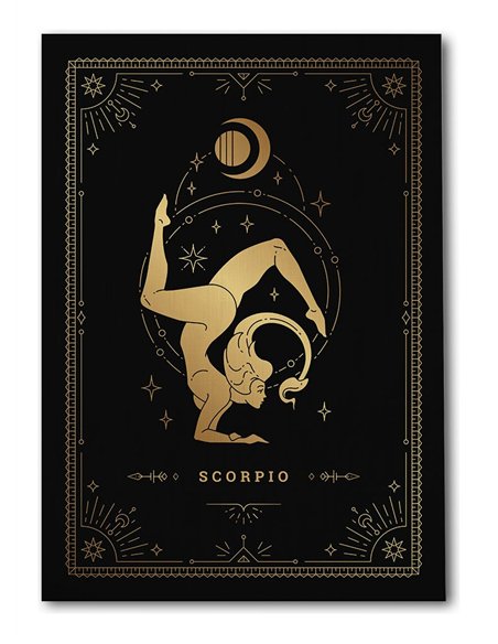 Cuadro Scorpio 35x50cm lienzografía canvas dorado mágico