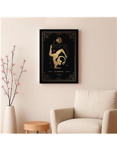 Cuadro Scorpio 35x50cm lienzografía canvas dorado mágico 2