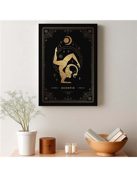 Cuadro Scorpio 35x50cm lienzografía canvas dorado mágico