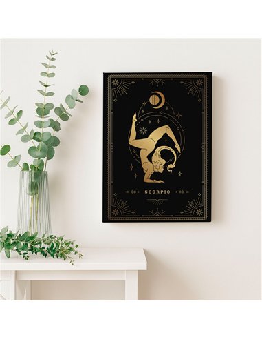 Cuadro Scorpio 35x50cm lienzografía canvas dorado mágico