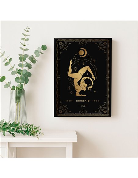 Cuadro Scorpio 35x50cm lienzografía canvas dorado mágico