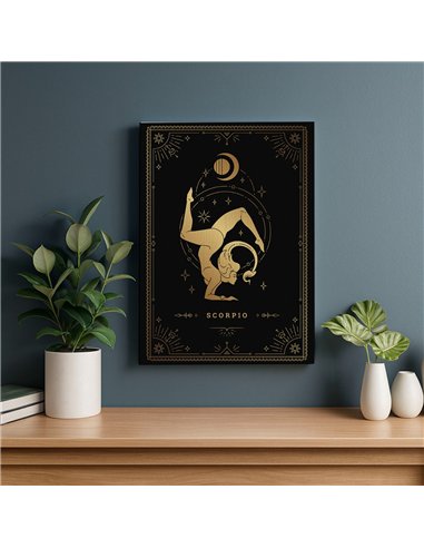 Cuadro Scorpio 35x50cm lienzografía canvas dorado mágico