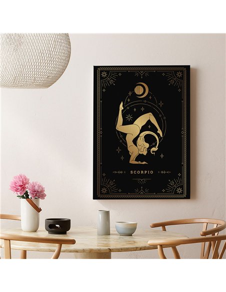 Cuadro Scorpio 35x50cm lienzografía canvas dorado mágico