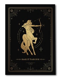 Cuadro Sagitario 35x50cm lienzografía canvas dorado mágico