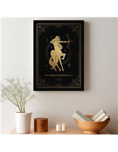 Cuadro Sagitario 35x50cm lienzografía canvas dorado mágico 2