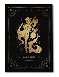 Cuadro Acuario 35x50cm lienzografía canvas dorado mágico