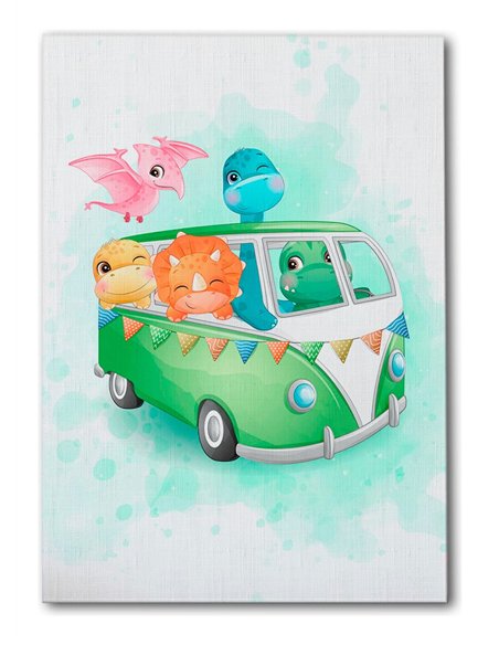 Cuadro infantil Dinosaurios 35x50cm canvas lienzografía 