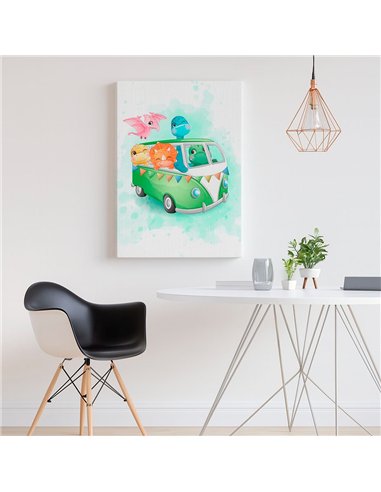 Cuadro infantil Dinosaurios 35x50cm canvas lienzografía 