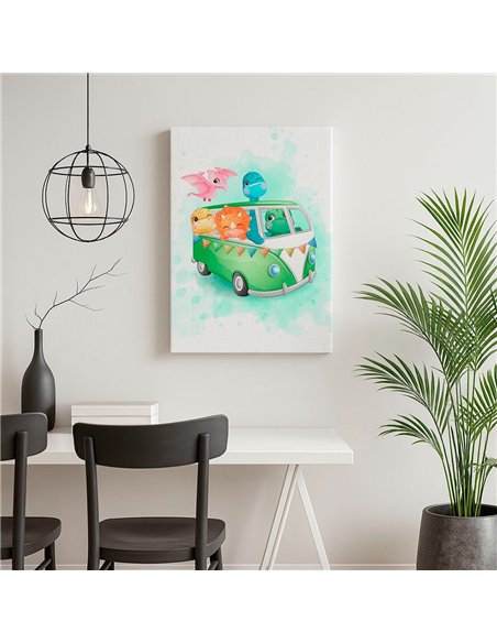 Cuadro infantil Dinosaurios 35x50cm canvas lienzografía 