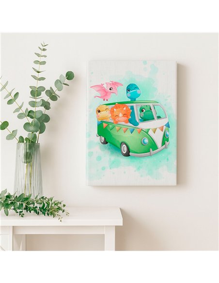 Cuadro infantil Dinosaurios 35x50cm canvas lienzografía 
