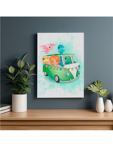 Cuadro infantil Dinosaurios 35x50cm canvas lienzografía 