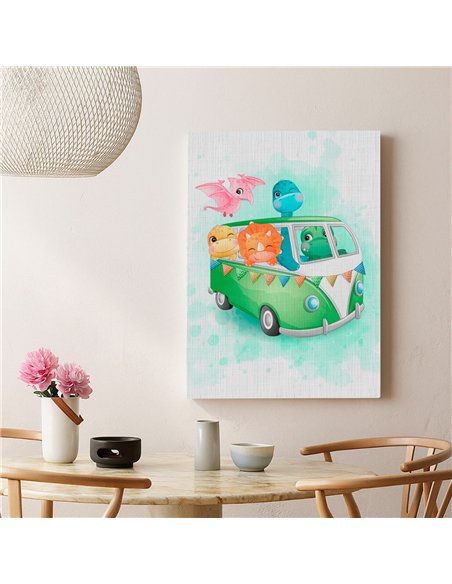 Cuadro infantil Dinosaurios 35x50cm canvas lienzografía 