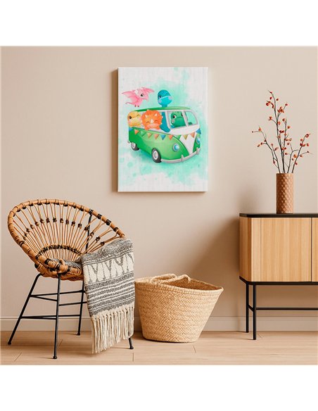 Cuadro infantil Dinosaurios 35x50cm canvas lienzografía 