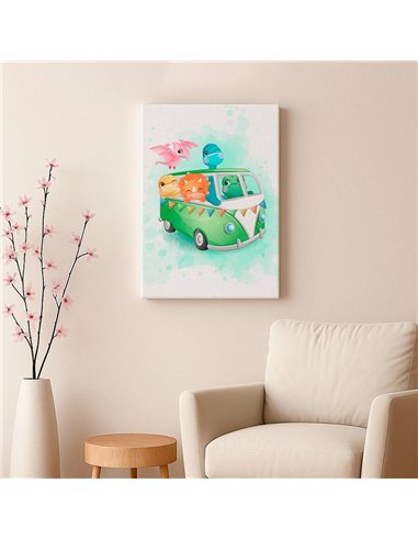 Cuadro infantil Dinosaurios 35x50cm canvas lienzografía 