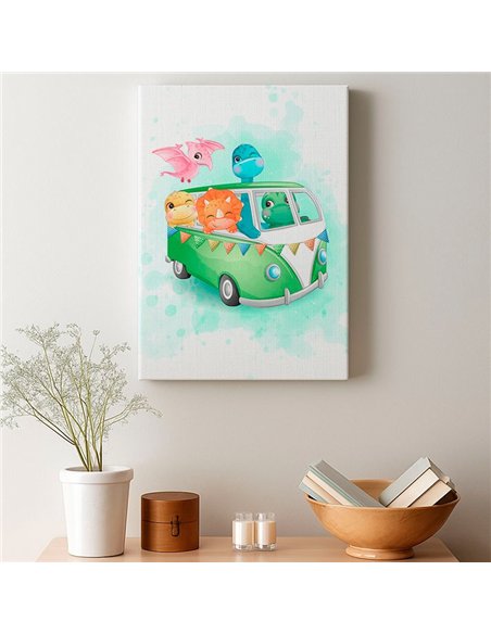 Cuadro infantil Dinosaurios 35x50cm canvas lienzografía 