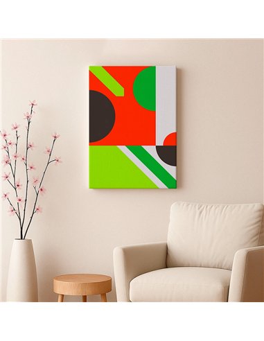 Cuadro Abstracto Geométrico 35x50cm Lienzografía Diseño 0226