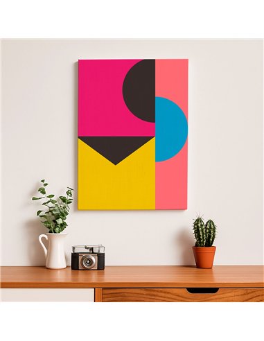 Cuadro Abstracto Geométrico 35x50cm Lienzografía Diseño 0227