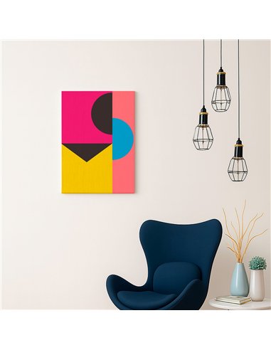 Cuadro Abstracto Geométrico 35x50cm Lienzografía Diseño 0227