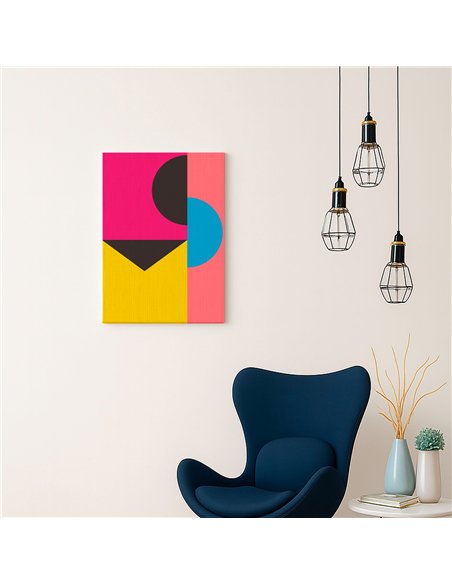 Cuadro Abstracto Geométrico 35x50cm Lienzografía Diseño 0227