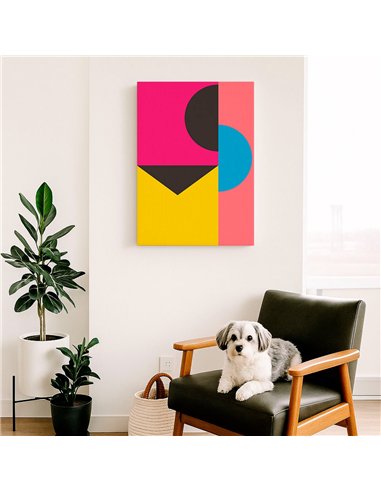 Cuadro Abstracto Geométrico 35x50cm Lienzografía Diseño 0227