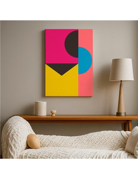 Cuadro Abstracto Geométrico 35x50cm Lienzografía Diseño 0227
