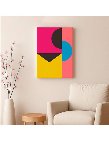 Cuadro Abstracto Geométrico 35x50cm Lienzografía Diseño 0227