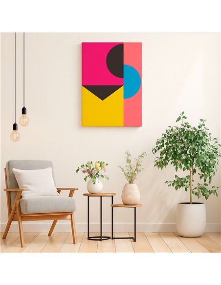 Cuadro Abstracto Geométrico 35x50cm Lienzografía Diseño 0227